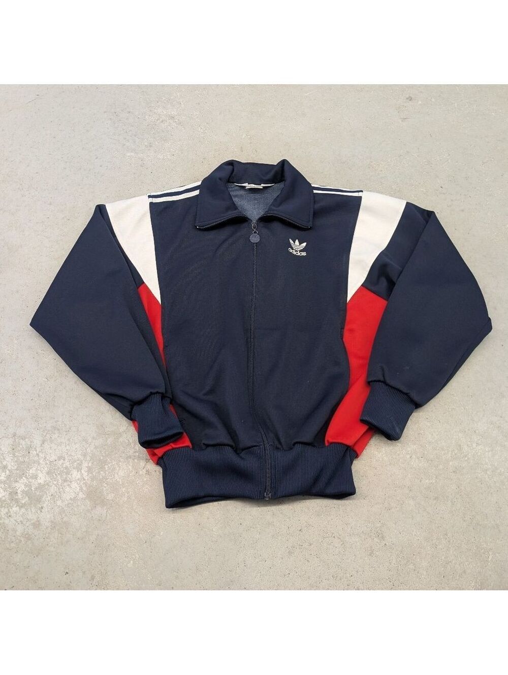 Vintage 80s Adidas Three Tone Full Zip Track Jacket